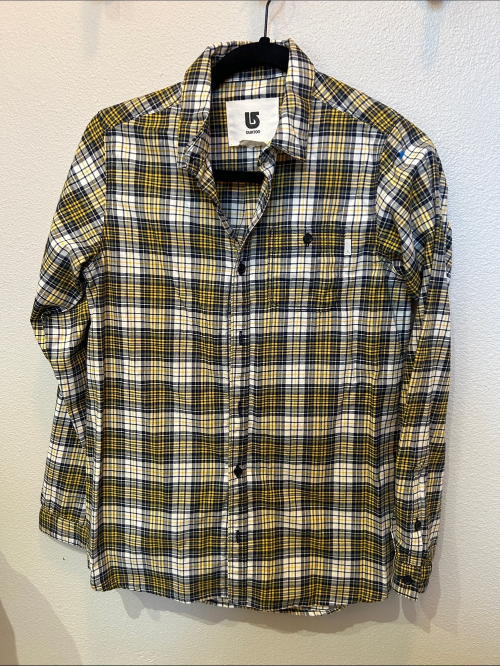 Burton Men's Yellow, White & Black Plaid Button-Down Shirt